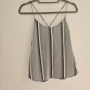 Victoria's Secret Women's Essential Tank Top Pin Stripe Size M‎ Black White